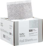 ForPro Professional Collection Expert Embossed Foil Sheets 500S, Aluminum, Pop-Up Foil Dispenser, Hair Foils for Color Application & Highlighting Services, Food Safe, 5” W x 10.75” L, (Pack of 12)