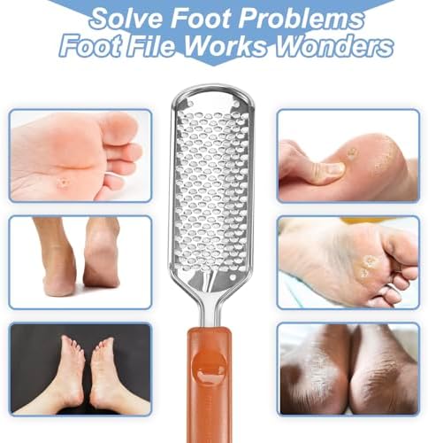 Professional Foot Scrubber Dead Skin Remover, Pedicure Foot File Callus Removal, Heel Scraper for Cracked Heels, Microplane Cheese Grater for Feet, Foot Rasp for Hard Skin(T1)