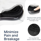 Crave Naturals Glide Thru Detangling Brush, Detangler Brush for Curly, Straight, Wet and Dry Hair Comb for Adults and Kids, Hair Accessories for Women, Black