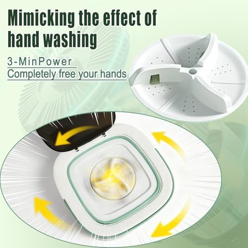 Mini Portable Foldable Washer - 16L Portable Washing Machine, Spin dryer, Small Folding Washing Machine 3 Cleaning Modes for Baby Clothes/Intimate Apparel, for Travel, Home