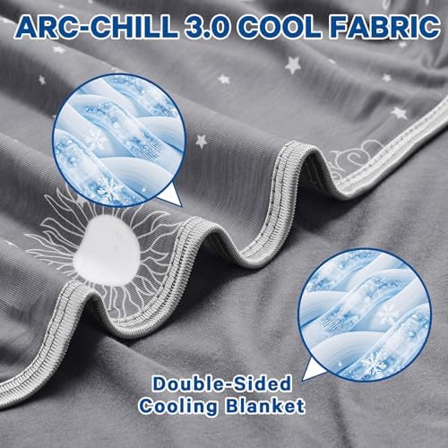 inhand Cooling Blanket Queen Size (90"x90") - Double Sided Cooling Blankets for Hot Sleepers, Cool Soft Lightweight Summer Blanket for Sofa Bed Couch, Travel, House Warming Gifts New Home Ink Grey