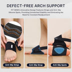 Fit Geno Arch Support Braces for Plantar Fasciitis Relief - Adjustable Compression Bands with Gel Pads, Non-Slip Design for Flat Feet, High & Fallen Arches