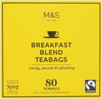 M&S Marks and Spencer, Breakfast Blend 80 Tea Bags (1 Pack) NEW - USA Stock