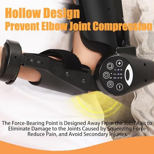 Elbow Joint Rehabilitation Device, Hinged Elbow Brace Arm Exerciser, 2 Modes, with Remote Control, Adjustable Speeds, 0~110° Angle Exercise, for Stroke Hemiplegia Patients Left