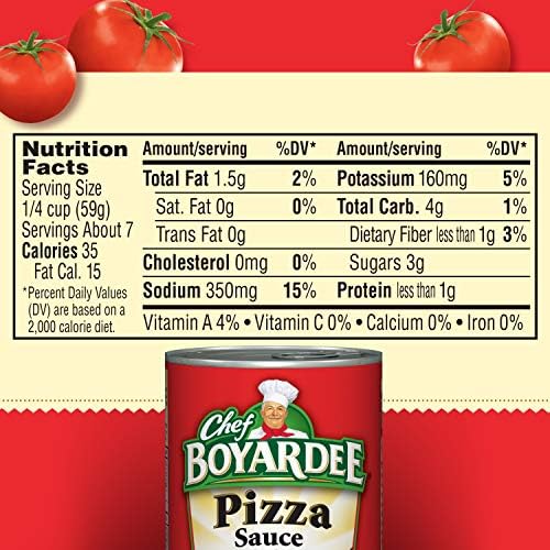 Chef Boyardee Pizza Sauce with Cheese, Pizza and Sauces, 15 OZ Can (12 Cans)
