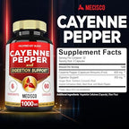 Mecisco 6in1 Cayenne Pepper Capsules with Ginger Root, Beet Root, and Black Pepper and More - 60 Capsules - Cayenne Supplement Supports Digestion System, Immunity