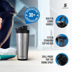 Ice Shaker Insulated Stainless Steel Shaker Bottle | 26oz, Stainless Steel | Cold for 30+ Hours | Insulated Cup with Twist-on Agitator | Odor-Free Bottle for Protein Shakes, Water, Cocktails
