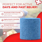 Ever Ready First Aid Self Adherent Cohesive Bandages 3" x 5 Yards - 12 Count, Rainbow Colors