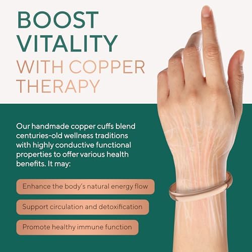 TheraCopper Copper Bracelet for Men & Women — 100% Pure Copper Bracelets — Raw, Solid & Uncoated Authentic Handmade Tibetan Bracelet Cuff Bangles
