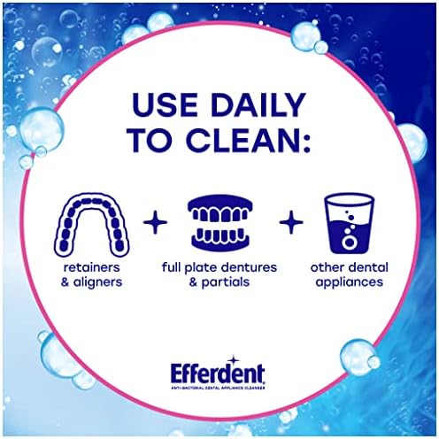 Efferdent Denture Cleaner Tablets – Dental Appliances, Aligners, Mouth Guard, and Retainer Cleaner Tablets, Complete Clean, 126 Count
