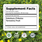 HerbsForever Gokshura(Tribulus Terrestris) Powder Fruit -for Vitality, Urinary Health Muscle Mass- Wild Harvested -Non GMO, Vegan- 2X Potency | Ultra Clean |NO Sand & Mud| Steam Sterilized|16oz-1LBS