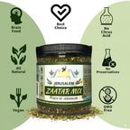 Jerusalem Zaatar Spice Mix Jar by Julian’s Valleys | Made with Natural Herbs and Pure Sumac | 4OZ | Zataar seasoning Jar| No Preservatives/No Citric Acid - (Za'atar/zatar/zahtar/zahatar)