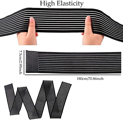 Syhood Compression Bandage Wraps for Leg, Elastic Calf Compression Sleeve Ankle Support, Adjustable Plus Size for Men and Women Stabilising Ligament, Joint Pain, Sports(2 Pieces,71 Inches)