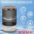 Electric Makeup Brush Cleaner Efficient Deep Cleaning and Drying of Mmake-Up Brushes Portable Automatic USB Cosmetic Brushes Cleaner Tool for All Size Beauty Makeup Brush Set(Grey)