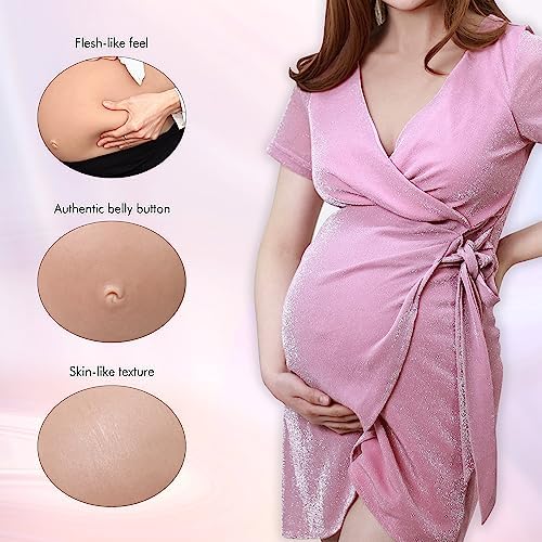 ROANYER Silicone Fake Pregnant Belly Realistic Twins Baby Bump False Pregnancy 5-9 Month for Film Props Cosplay Costumes