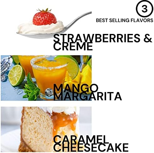 Drip Co Massage Candle - Soy Wax Aromatherapy Candle for Relax Oil Therapy, TikTok Trend, Scented Candles, Spa Essentials - 6 OZ Variety Pack (Caramel Cheesecake, Mango Marg, Strawberries & Creme)
