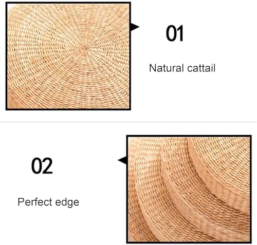 Tatami Floor Pillow Sitting Cushion Bigger Size,Round Padded Room Floor Straw Mat for Outdoor Seat Cushion Sitting for Adults, Tatami Pillow for Living Room,Fast Delivery from USA 40cm