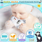 Baby Bath Thermometer, Cute Otter Floating Water Thermometer for Newborns & Infants, Safe and Accurate Room and Bathtub Temperature Monitor, Grey