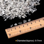 100g/0.22lb 5-7mm Tumbled Chips Stone, Natural Crushed Crystal Quartz Irregular Polished Stones Gravel Decoration for Aquarium Plants Vase Filler, White