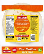 Mission Soft Taco Flour Tortillas, Medium Size, 10 Count, Trans Fat Free