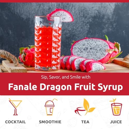 Fanale Premium Flavoring Concentrated Syrup for Bubble Tea 11 lb | Red Dragon Fruit Flavor Syrup | for Boba Tea, Smoothies, Slushes, Desserts | 11lb | SRP361