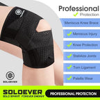 Knee Brace for Women & Men Breathable Compression Knee Support with Side Stabilizers for Knee Pain Adjustable Knee Wrap for Running, Meniscus Tear, ACL, MCL, Arthritis Relief (Black, Medium)