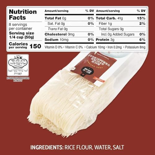 Best of Thailand Rice Noodle Sticks | Great for Traditional Thai, Vietnamese, Chinese, Japanese Stir Fry & Soups | Non-GMO, Gluten-Free, Kosher for Passover Kitniyo (Rice Sticks Vermicelli-1mm)