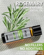 AKBAN 100% Pure Rosemary Oil for Skin Care, Hair, Face, Nail and Diffuser, Undiluted Rosemary Essential Oil, Premium Aromatherapy Oil - 10 ML(0.34 fl oz)