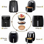 Air Fryer Accessories,7 inch Cake Barrel,Pizza Pan,50 Pcs Baking Paper and Silicone Brush for Ninja Gowise Cosori Phillips Cozyna Gourmia Zeny,