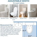 Vaunn Medical Adjustable Toilet Safety Rail for Seniors, Foldable Toilet Safety Frame for Elderly Adults, Bathroom Grab Bar Handle, Toilet Handle for Elderly & Disabled, Free-Standing (Gray)