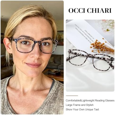 OCCI CHIARI Big Square Reading Glasses Women Comfortable Readers