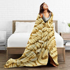 Instant Noodles Blanket, Novelty Instant Noodles Throw Blanket Gift Soft Cozy Flannel Fleece Blanket for Couch Beds Office Bedroom (50"x40")