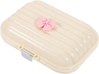 TIDTALEO Portable Multi-Grid Medicine Organizer Large Size with Bowknot, Compact Travel Pill Case and Vitamin Storage Box for Women, Convenient Portable Medicine and Jewelry Storage