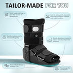 Medibot Advanced Walking Boot for Ankle Injuries & Fractures Adjustable Air Splint with Pump, Medium Black, Fits Shoe Size 6-10'', Men and Women