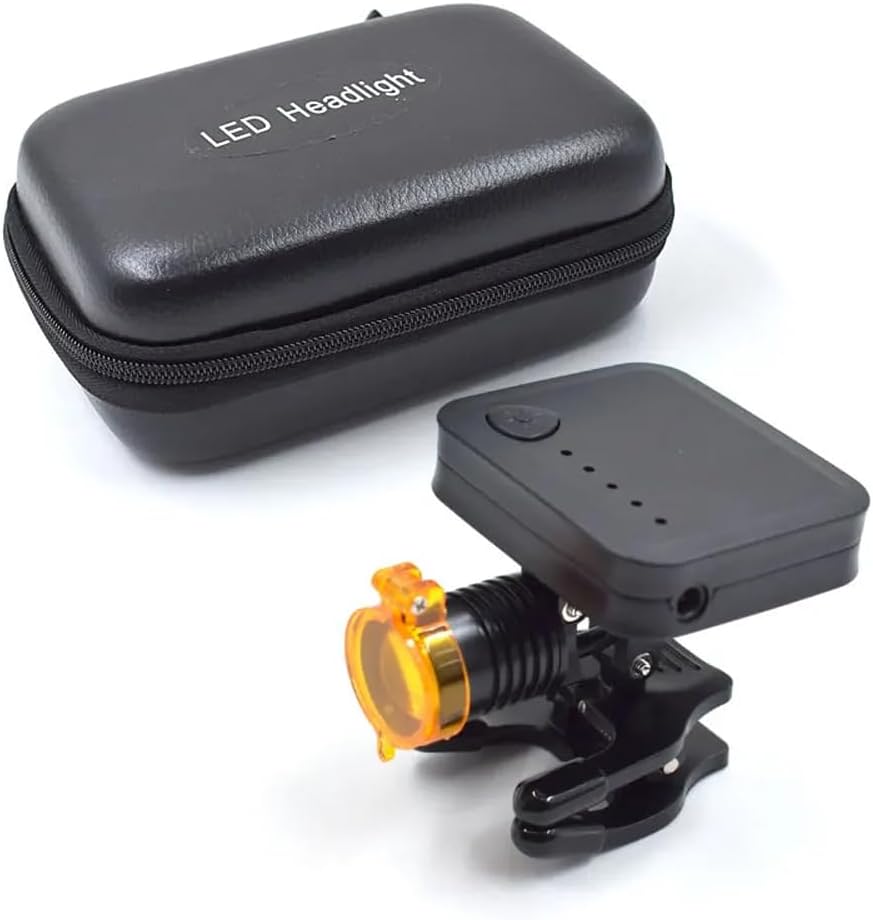 Powerful LED Headlight Headlamp for Dental Loupes Wireless Medical Spotlight with Optical Filter Clip-on Design