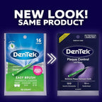 Dentek Plaque Control Interdental Brushes - Tight, 16 Count - Easy-Brush Interdental Plaque Remover with Fluoride - Cleans Tight Spaces Around Teeth, Braces & Other Dental Appliances