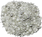 Edible White Silver Sugar Pearls Candy Sprinkles 120G/ 4.23Ounce Baking Cake Sprinkles Cupcake and Cake Topper Cookie Decorations Wedding Party Valentines Halloween Christmas Supplies