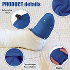 Jiuguva 4 Packs Cast Toe Cover for Foot Cast Toe Socks Nonslip Adjustable Toes Warmer for Men Women Ankle Leg Protector Supplies(Dark Blue, Black)