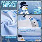 Panelee 6 Pcs Winter Kitchen Towels for Hello Winter Bathroom Blue Christmas Snowman Hand Tea Towels 12 x 18 Inch Absorbent Christmas Decorative for Kitchen Housewarming Cooking Gift