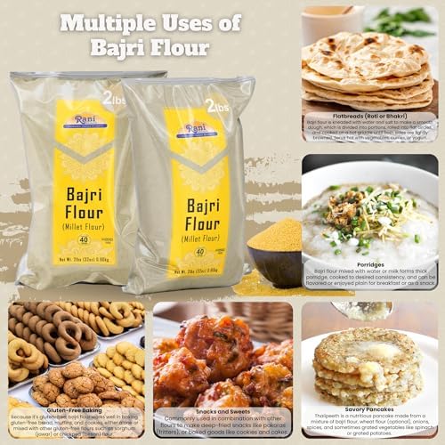 Rani Bajri Flour (Pearl Millet) 32oz (2lbs) 908g ~ All Natural | Vegan | Gluten Friendly | NON-GMO | Kosher | Indian Origin