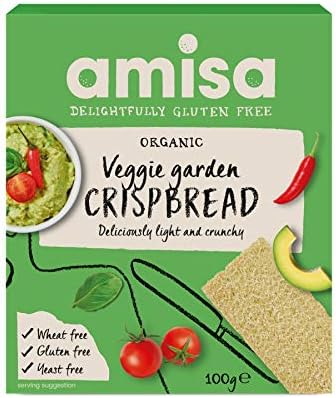 Amisa Organic Gluten Free Veggie Garden Crispbread 100g - Pack of 6