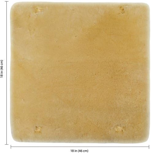 Eurow Genuine Australian Merino Sheepskin Wheelchair Seat Pad, Thick Pressure Relief Cushion for Comfort, Friction, & Pain Reduction, Breathable, Machine Washable,18x18, Champagne