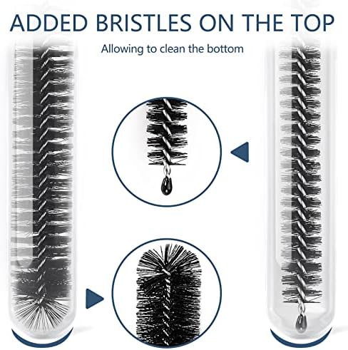 Straw Cleaner Brushes Sets, 12 Pieces 8.2 Inch Botthle Cleaning Brush and Nylon Tube Brush Brush Kit for Sippy Cup, Tumbler, Water Bottle, Drinking Straw (Black)