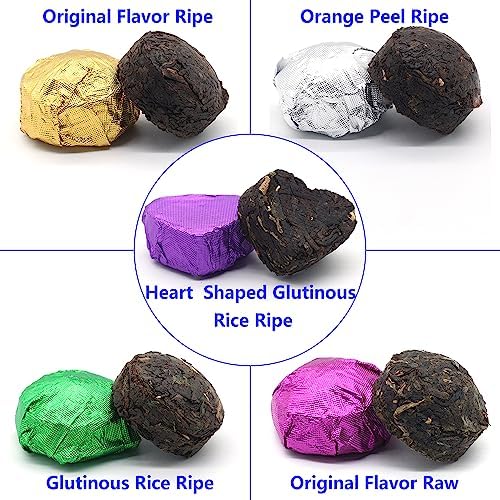 LWXLJMJZC－Ripe Puerh Tea Mini Cake 30pcs(10 Tastes*3pcs) |Yunnan Pu-erh Tea |Rice Balls (Cook&uncook) Pu'erh Tea | Mini Tuo Cha Black Tea
