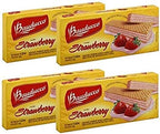 Bauducco - Strawberry Wafer - 5.82 Oz (Pack of 04) | Biscoito Wafer de Morango - 165g