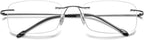 VEVESMUNDO Frameless Reading Glasses Blue Light Blocking Metal Lightweight Computer Rimless Readers for Men Women