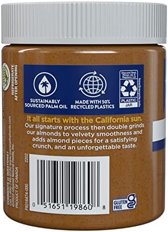 MaraNatha No Stir No Sugar or Salt Added Crunchy Almond Butter, 12oz (Pack of 2)