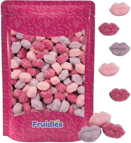 Sour Lips Smooches Gummy Rings Candy, Assorted Fruit Flavors Gummies, Allergy Friendly, Non-GMO, No Artificial Sweeteners Gummy (1 Pound)