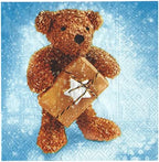 AM Décor 20 Count 3-Ply Luncheon Paper Napkins for Holiday Dinner Party Decorative Decoupage - 13" x 13" (Unfolded) (Teddy Bear)