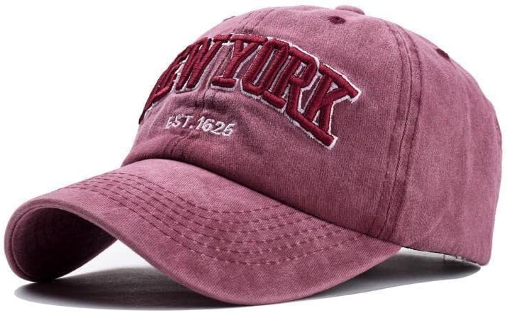 New York Embroidered Baseball Cap - Distressed Washed Dad Hat